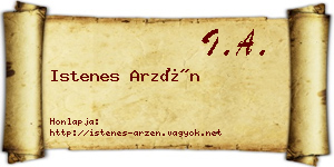 Istenes Arzén névjegykártya